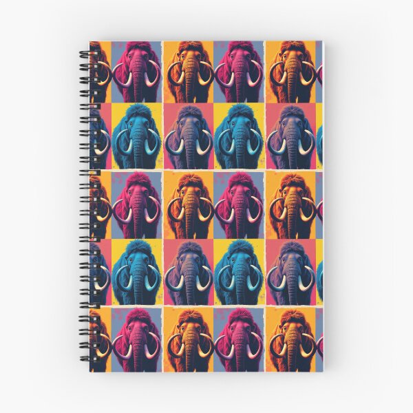 Item preview, Cuarteto de mamuts de arte pop: arte mural retro con animales vibrantes designed and sold by DavisDesigns79.