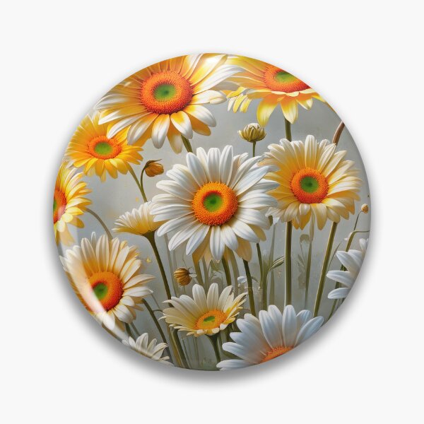 Artikelvorschau, Goldene Gänseblümchen blühen – Helle florale ästhetische Kunst entworfen und verkauft von SamartkitDesign.