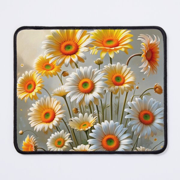 Item preview, Margaritas Doradas Florecen – Arte Estético Floral Brillante designed and sold by SamartkitDesign.