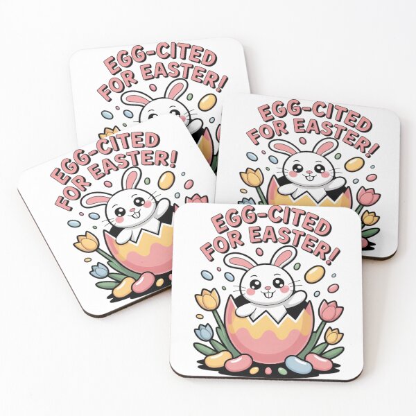 Item preview, Egg-Cited For Easter | Cute Bunny and Egg Design | Fun Spring Holiday Art | Playful Easter Illustration designed and sold by PaintedPixels01.