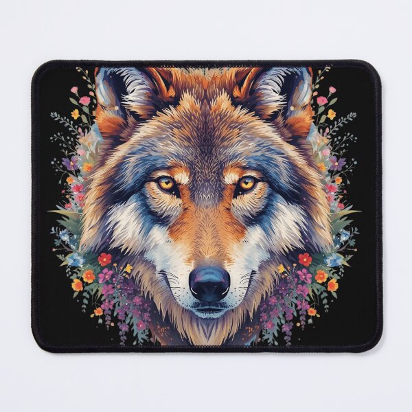 Item preview, Wolf with flower designed and sold by Newprojectart.
