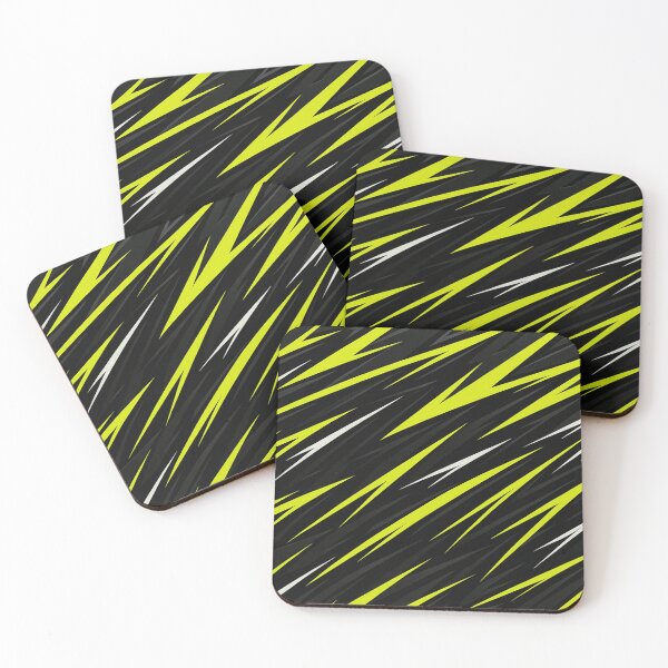Item preview, Neon yellow and black racing stripes pattern designed and sold by SassyArtistry.