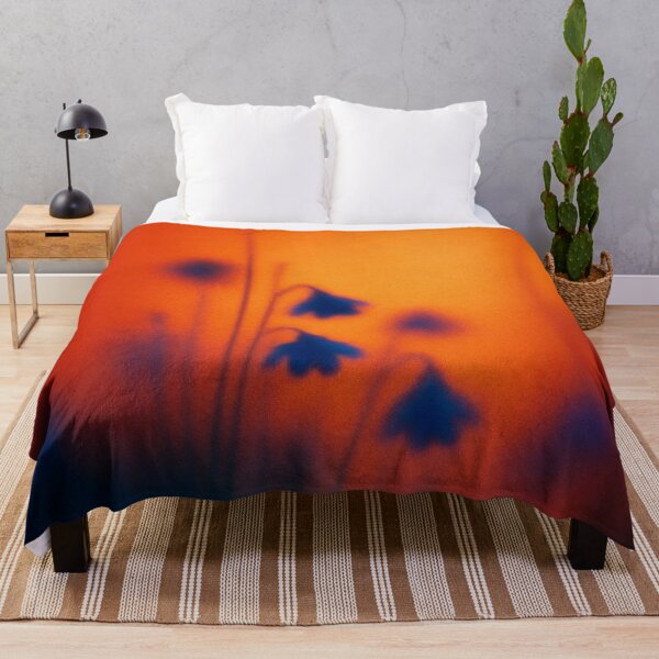 Item preview, Blue flowers in warm sunset glow designed and sold by SassyArtistry.