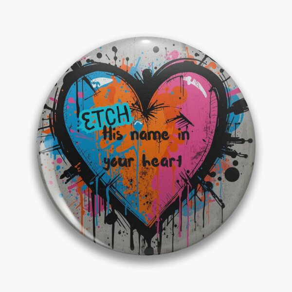 Item preview, Etch His Name in Your Heart – Christian Graffiti Art Sticker designed and sold by Darcy'sArtfortheHeart.