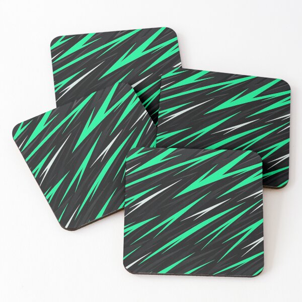 Item preview, Mint green and black racing stripes pattern designed and sold by SassyArtistry.