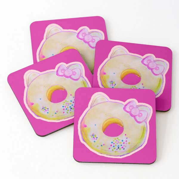 Item preview, Cat Shaped Yellow Donut Watercolor Food illustration Art  designed and sold by happiartworks .