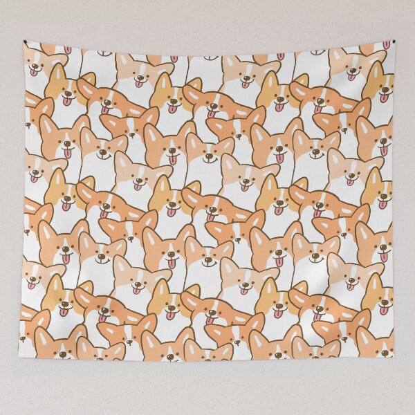 Item preview, Corgi Dog Pattern, Corgi Dog Seamless Pattern, Corgi Dog designed and sold by graphic-genie.