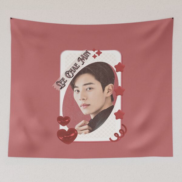 Item preview, Lee Chae Min Korean Actor Kdrama Card Red Aesthetic Collage Design designed and sold by AJUNICE STUDIO.