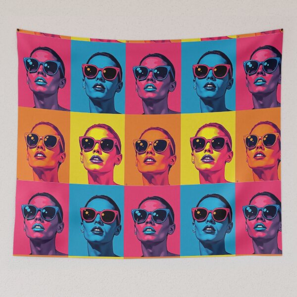 Item preview, Pop Art Girl in Glasses Quartet 2 – Vibrant Retro Wall Art designed and sold by DavisDesigns79.