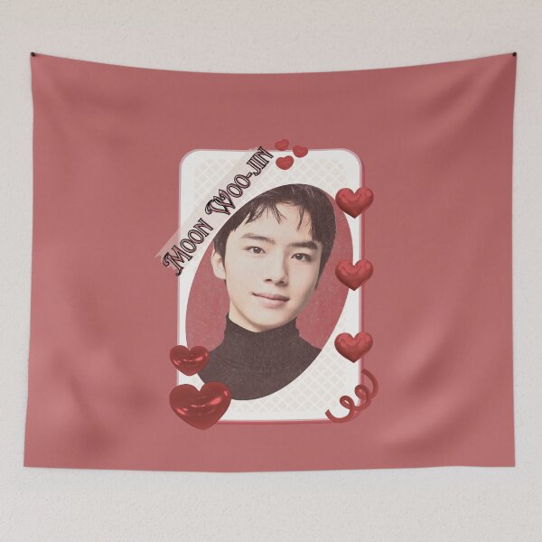 Item preview, Moon Woo-jin (문우진) Korean Actor Kdrama Card Red Aesthetic Collage Design designed and sold by AJUNICE STUDIO.