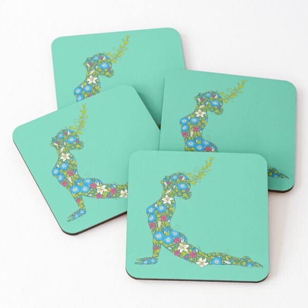 Item preview, Morning Glory Yoga Cobra Pose Art | Serene Floral Bhujangasana Design designed and sold by Zen Mosaic.
