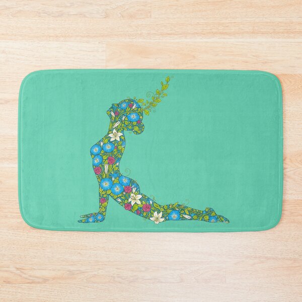 Item preview, Morning Glory Yoga Cobra Pose Art | Serene Floral Bhujangasana Design designed and sold by Zen Mosaic.