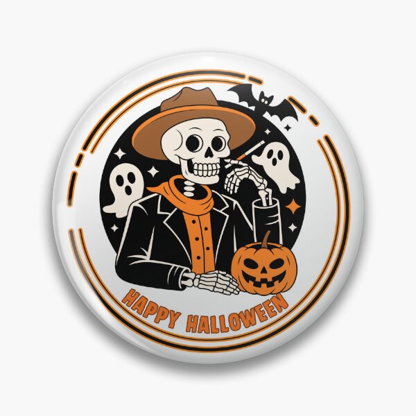 Item preview, Happy Halloween graphic t-shirt, skull and pumpkin designed and sold by Nanidesign25.