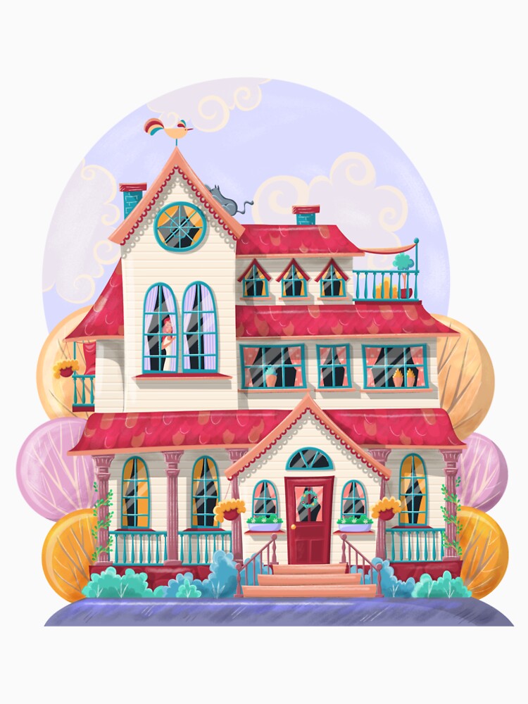 Thumbnail 6 of 6, Premium Scoop T-Shirt, Colorful cartoon house illustration designed and sold by creaschon.