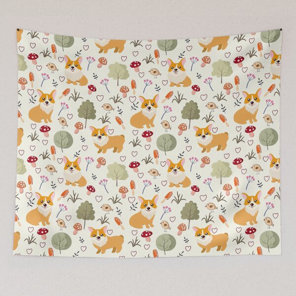 Item preview, Corgi Dog Pattern, Crog Dog Seamless Pattern, Corgi Dog designed and sold by graphic-genie.