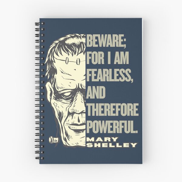 Aperçu de l'œuvre Frankenstein ATTENTION, SANS PEUR et PUISSANT Citation de Mary Shelley créée et vendue par pulse_retail.