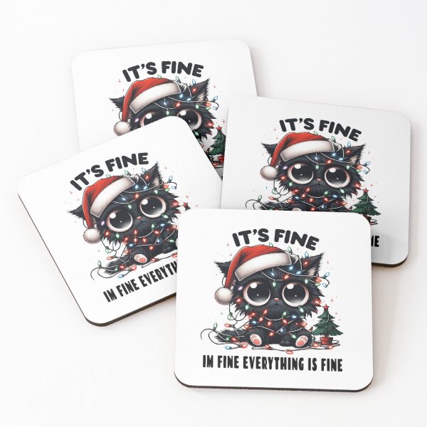 Item preview, Im Fine Everything is Fine Cat Tangled Up In Christmas Lights designed and sold by Diane Gotti.