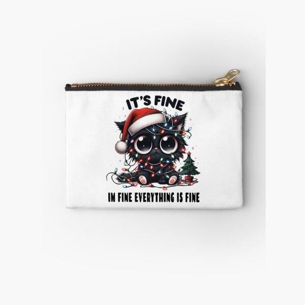 Item preview, Im Fine Everything is Fine Cat Tangled Up In Christmas Lights designed and sold by Diane Gotti.
