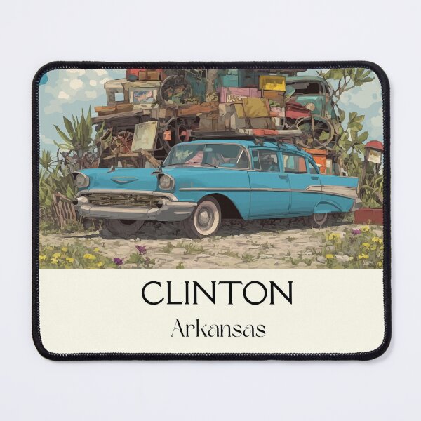 Item preview, Clinton Arkansas Quirky Road Trip Art Print designed and sold by TuncGK.