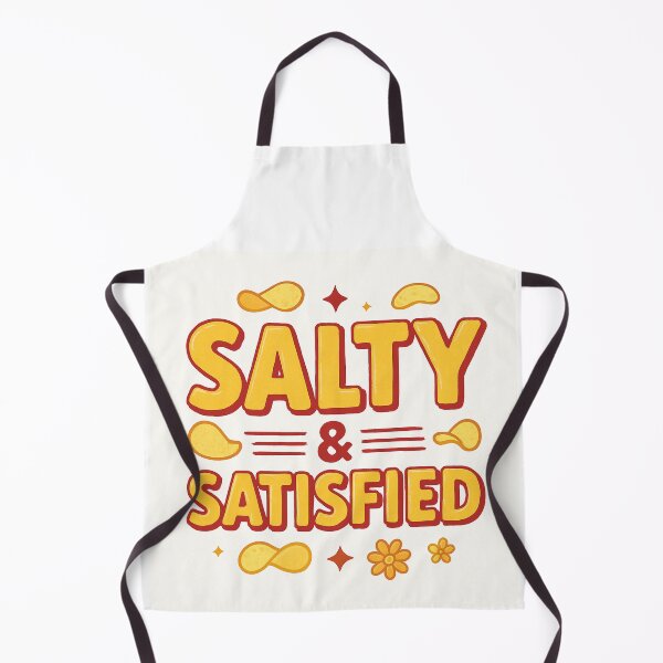 Item preview, Salty and Satisfied – Funny Potato Chip Lover Quote Design designed and sold by Mai Tucents Designs.