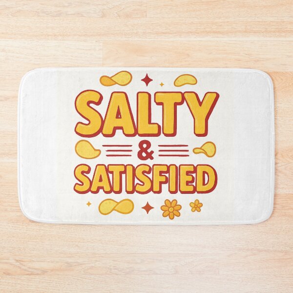 Item preview, Salty and Satisfied – Funny Potato Chip Lover Quote Design designed and sold by Mai Tucents Designs.