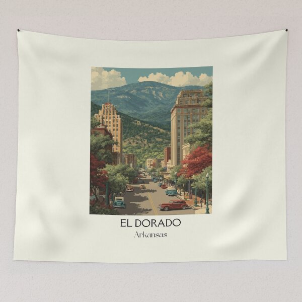 Item preview, El Dorado Arkansas Historic Downtown Art Print designed and sold by TuncGK.