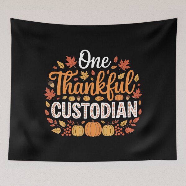 Item preview, One Thankful Custodian Funny Fall Autumn Thanksgiving designed and sold by LeeEvans222.