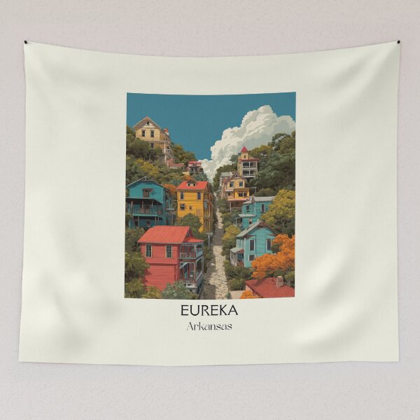 Item preview, Eureka Springs Arkansas Artsy Town Art Print designed and sold by TuncGK.