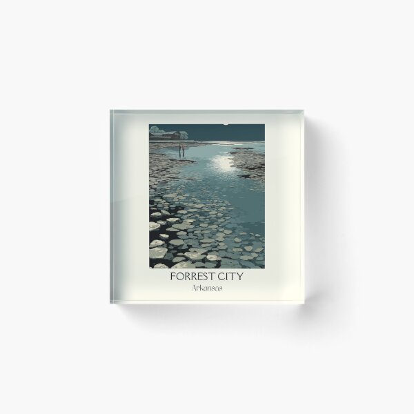 Item preview, Forrest City Arkansas Winter River Art Print designed and sold by TuncGK.