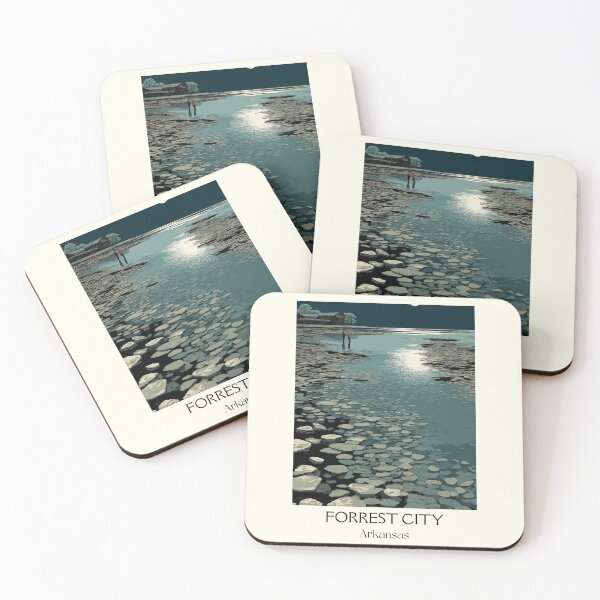 Item preview, Forrest City Arkansas Winter River Art Print designed and sold by TuncGK.