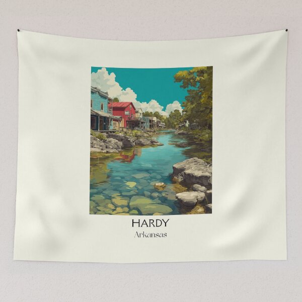 Item preview, Hardy Arkansas Spring River Town Art Print designed and sold by TuncGK.