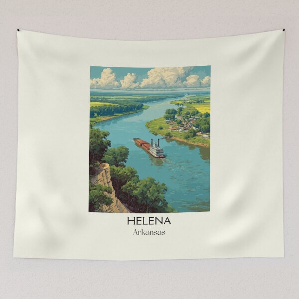 Item preview, Helena Arkansas Riverboat Art Print designed and sold by TuncGK.