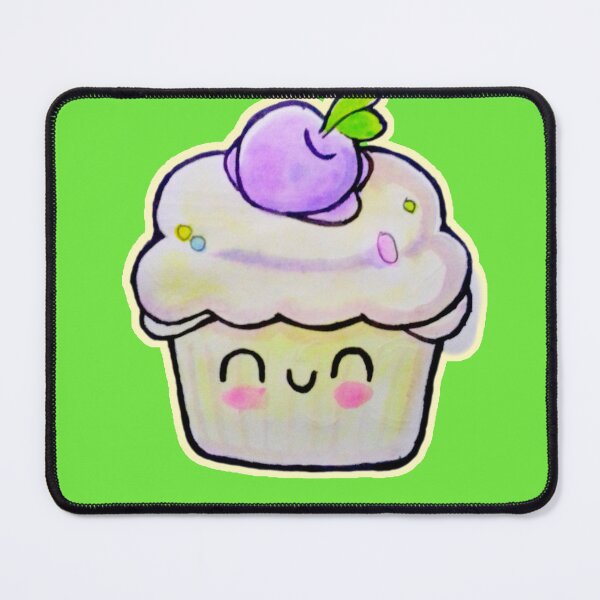 Item preview, A Very Happy Kawaii Yellow Cupcake Watercolor food illustration designed and sold by happiartworks .