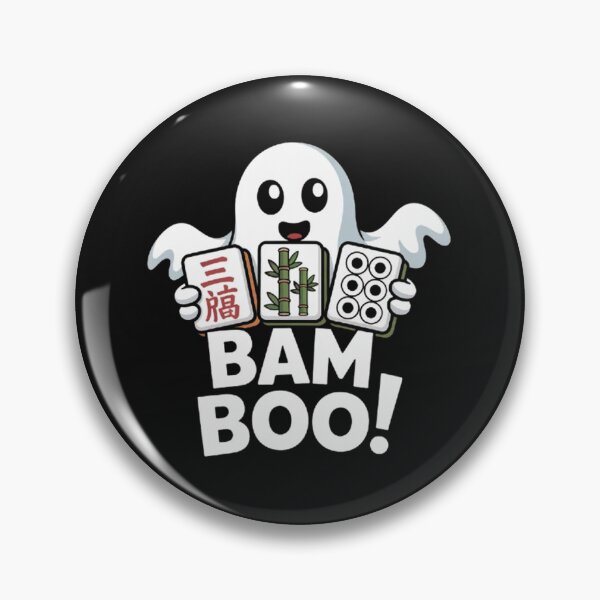 Item preview, Halloween Ghost Playing Mahjong Spooky Bam Boo designed and sold by Vastingan.
