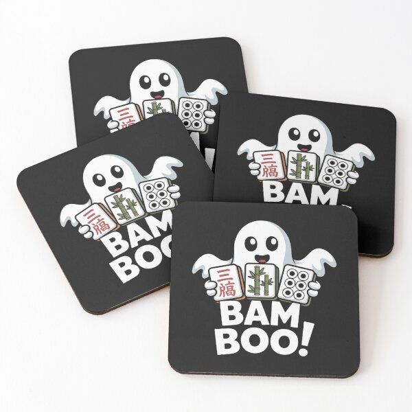 Item preview, Halloween Ghost Playing Mahjong Spooky Bam Boo designed and sold by Vastingan.