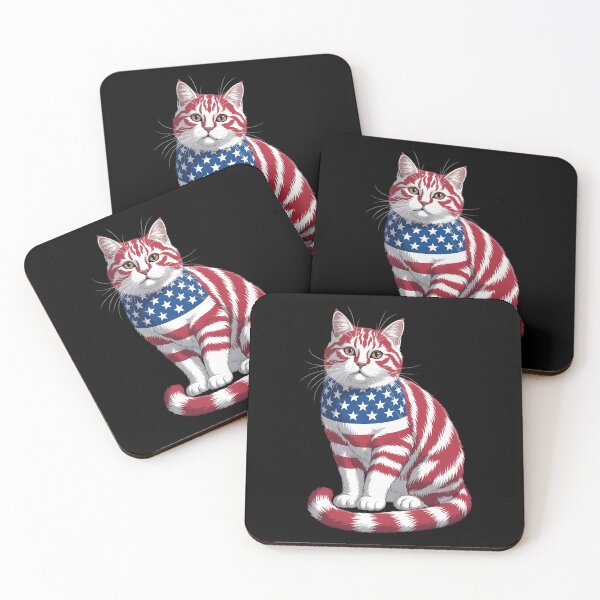 Item preview, Memorial Day Cat and Independence Day Pride  designed and sold by PunkNation-Arts.