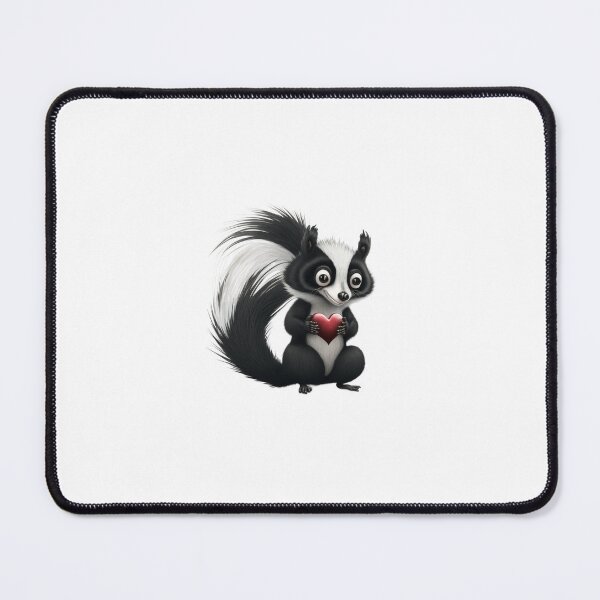 Item preview, Adorable Skunk Holding Heart Art designed and sold by BinormalStuidos.