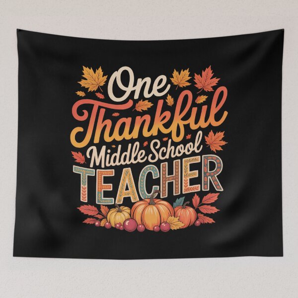 Item preview, One Thankful Middle School Teacher Shirt Thanksgiving designed and sold by JulienAureo.