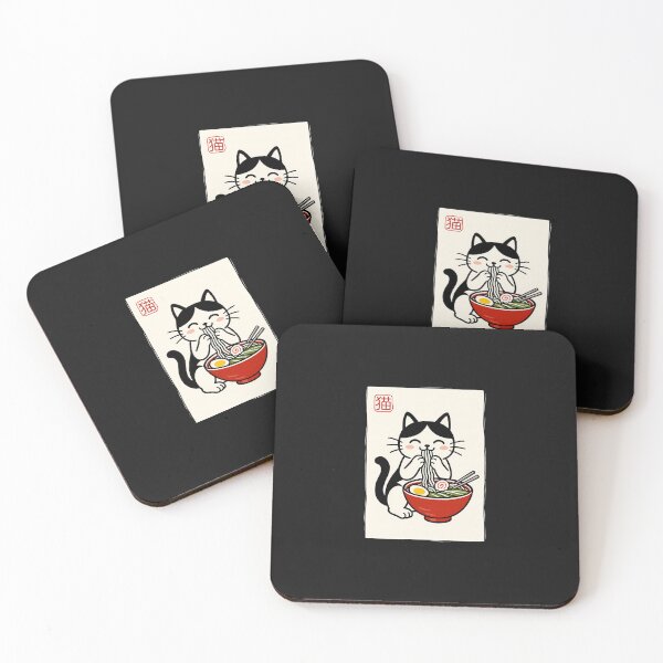 Item preview, Funny Japanese Kawaii Anime Men Kids Women Cat Eats Ramen designed and sold by cawtoon.