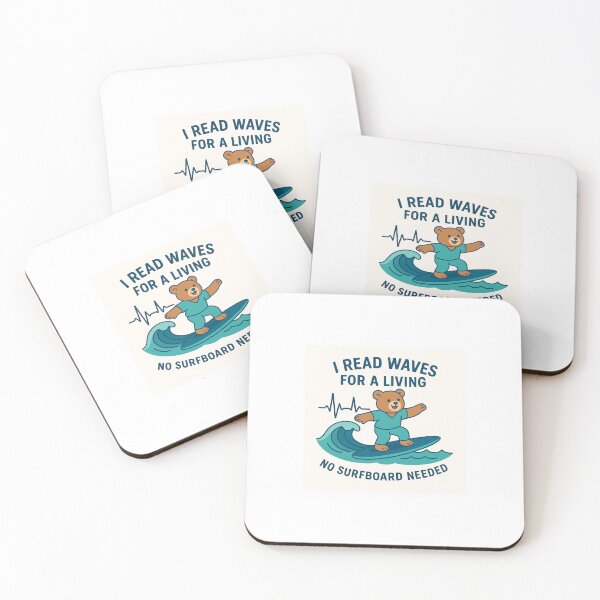 Item preview, I Read Waves for a Living – Cute IONM Bear on a Surfboard designed and sold by NeuroNerd-R-5.