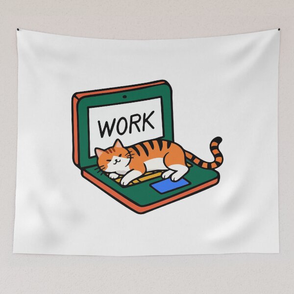 Item preview, Work Blocked – Cat vs Laptop Productivity designed and sold by UptownMax.
