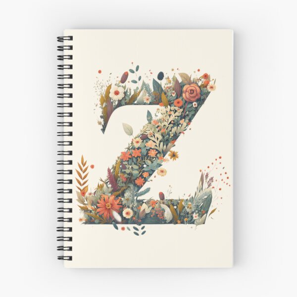 Item preview, Floral Z Monogram - Vintage Botanical Initial Notebook & Mug designed and sold by BinormalStuidos.