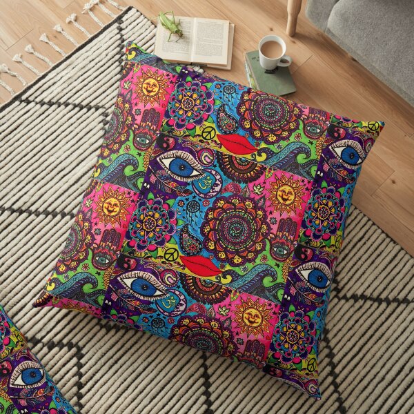 Hippy vibes Floor Pillow