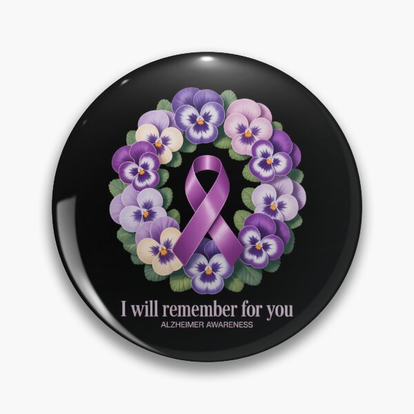 Item preview, Purple Floral I Will Remember For You Alzheimer's Awareness designed and sold by PunkNation-Arts.
