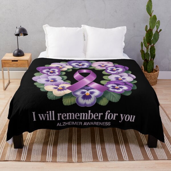 Item preview, Purple Floral I Will Remember For You Alzheimer's Awareness designed and sold by PunkNation-Arts.