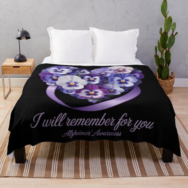 Item preview, Purple Floral I Will Remember For You Alzheimer's Awareness designed and sold by PunkNation-Arts.
