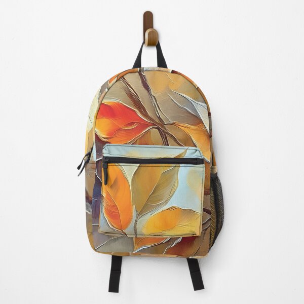 Item preview, Warm and cosy Autumn leaves colours, juicy berries, VINTAGE leaf textured pattern botanicals thick oil painting, burnt orange and brown, neutral colours designed and sold by navitalidesign.