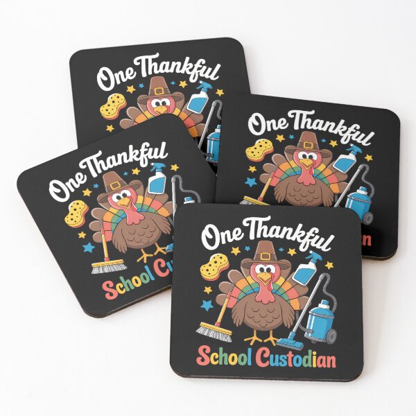 Item preview, One Thankful School Custodian Turkey Happy Thanksgiving designed and sold by BiellaSar.
