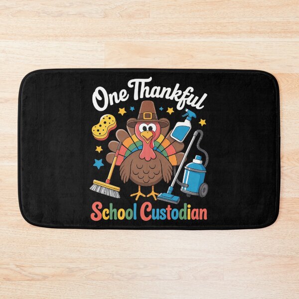 Item preview, One Thankful School Custodian Turkey Happy Thanksgiving designed and sold by BiellaSar.