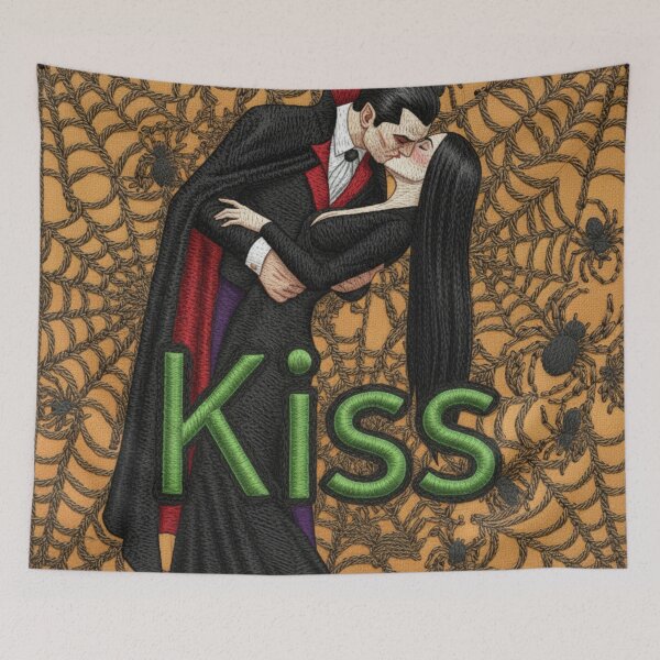 Item preview, Halloween Kiss Morticia textured  designed and sold by Nu Sigma 1985.